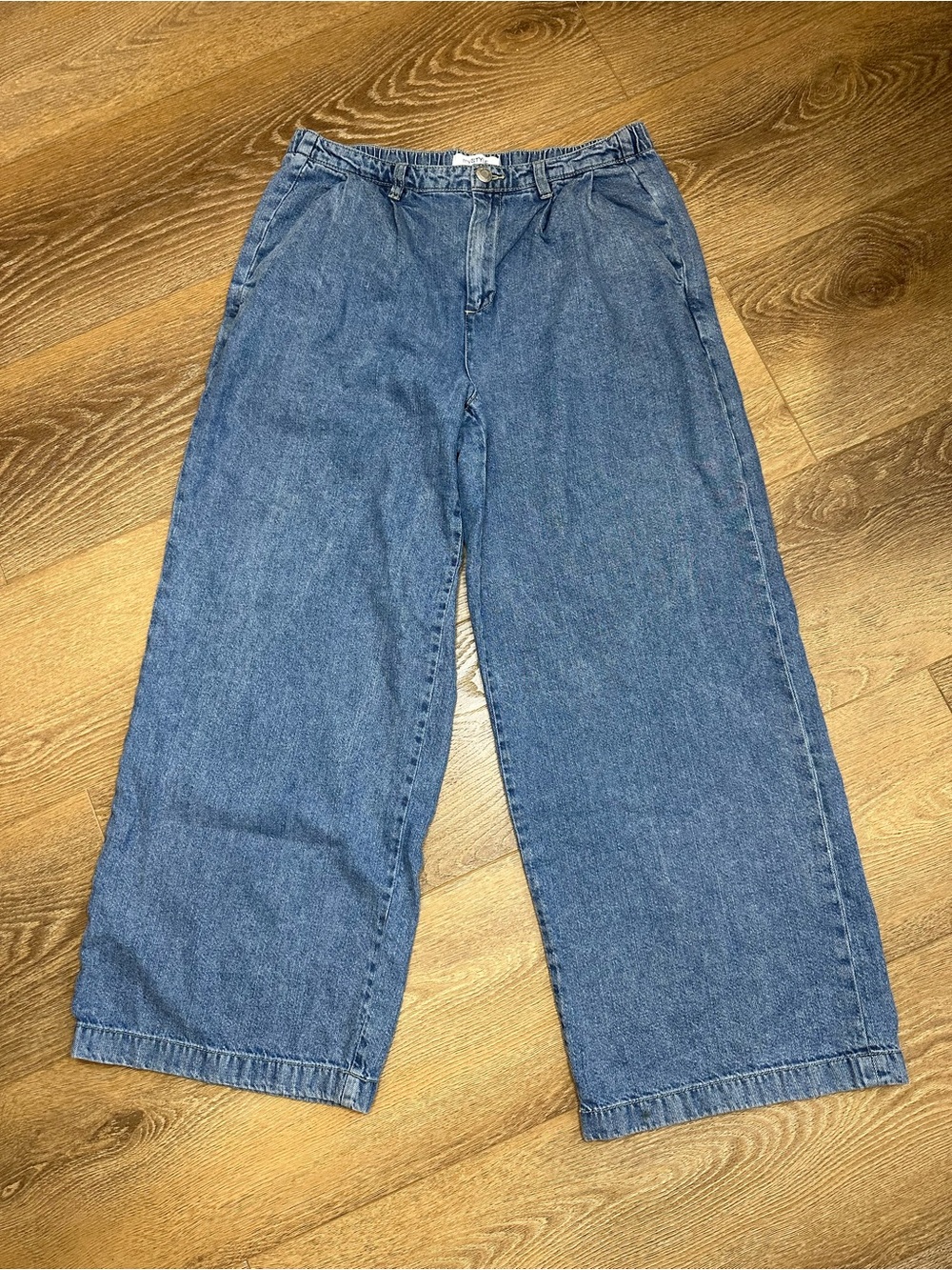 Wide Leg Blue Denim Jeans - Classic Flare